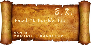 Boszák Kordélia névjegykártya